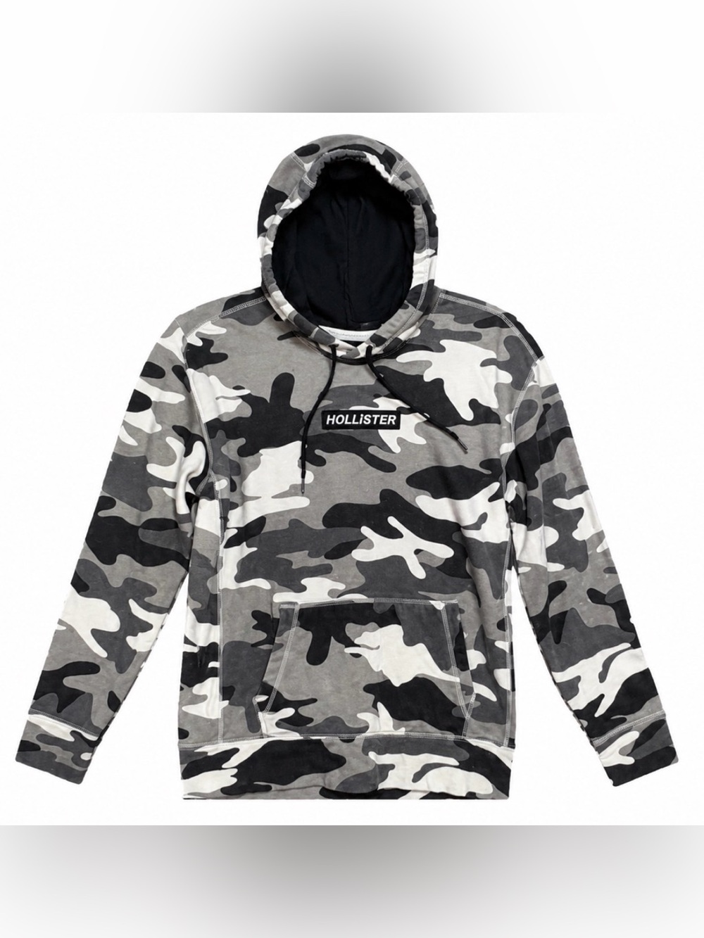 Hollister Monochrome Camo Hooded Pullover